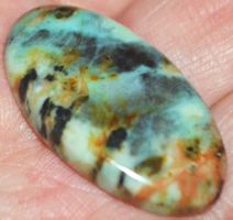 Cabochon L-2928 – Gem Silica (Chrysokollvarietät) – 36x21mm
