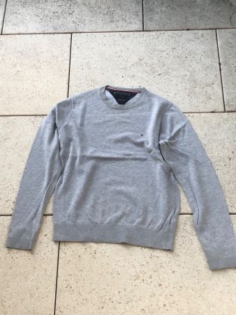 Grey Cotton and Silk Tommy Hilfiger crew neck sweater