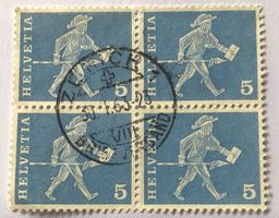 4 er Block Nr.355 mit Stempel Standesläuf v.Freiburg Zürich
