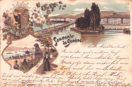 Genf Genève // 1897 Litho Souvenir de Genève