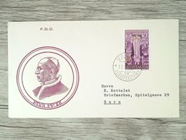 TR01 Enveloppe  + Timbre Liechtenstein 1959