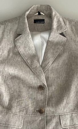 Jacke / Blazer Leinen beige, von N. Nardi, Gr. 42, gereinigt