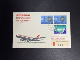 Swissair Erstflugbrief Genf - Sao Paulo 1967