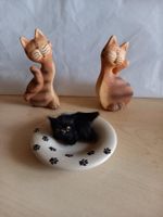Katzenfiguren Set mit Schale für Sammler