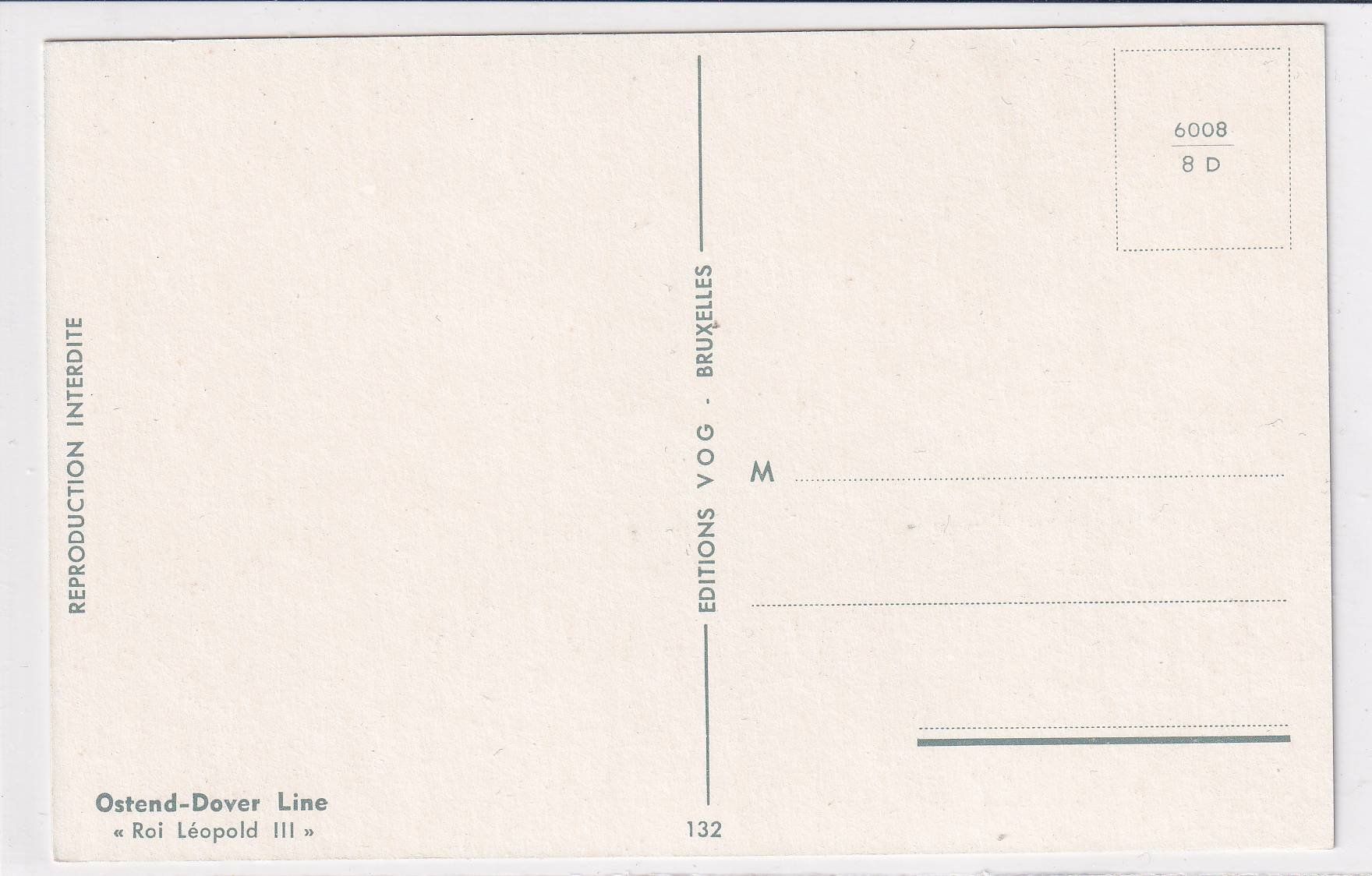 Cartoline postali: Schiff "Roi Leopold III" der Ostend-Dover Line /bi – Usato da Hombrechtikon venduto da Rudolf07 1