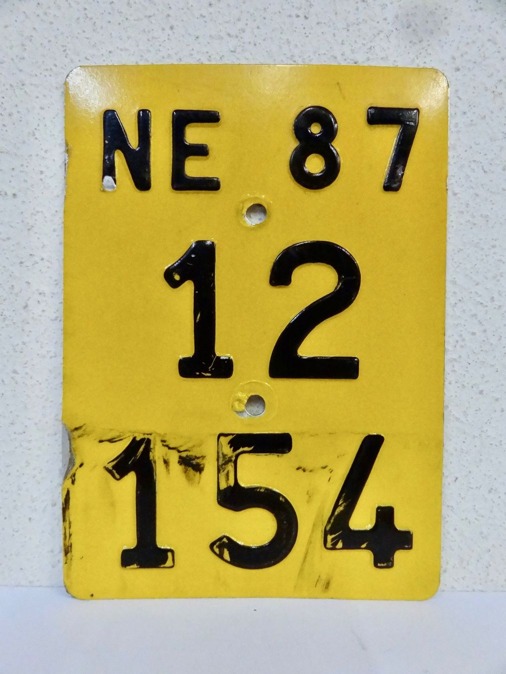 Schilder: NE 87 MOFANUMMER MOFANUMMERNSCHILD TÖFFLINUMMER – Gebraucht aus Kerzers von djstarsky73