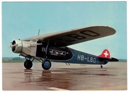 Swissair Fokker VIIe Jahrgang 1927, gelaufen 1970, Stempel