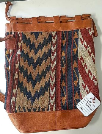 Afghanische Umhänge-Tasche aus Leder, Vintage