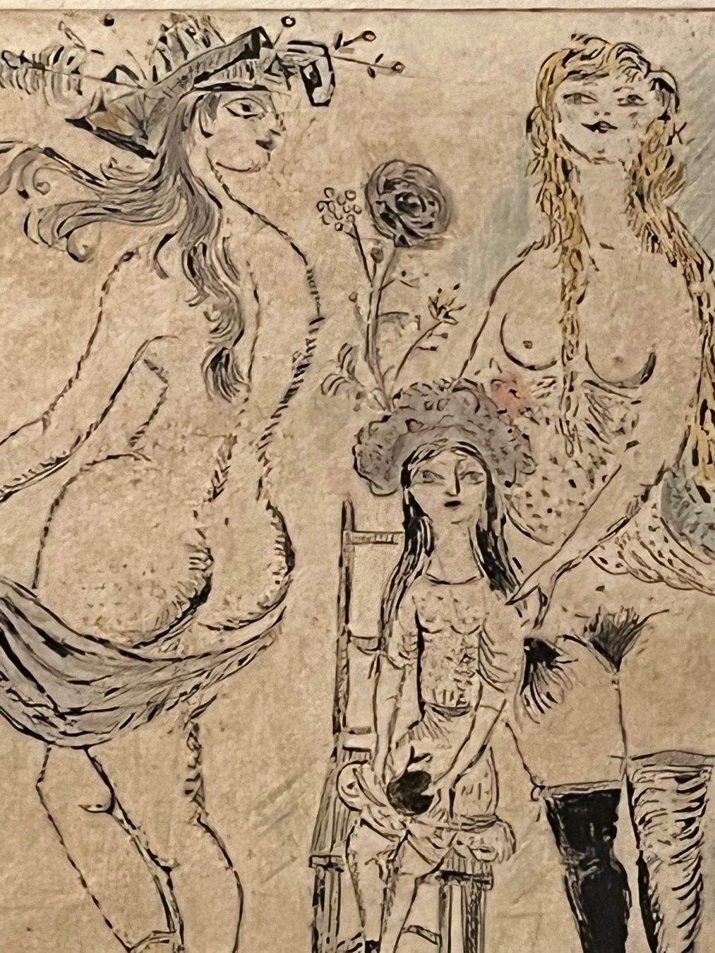 Tableaux: BELE BACHEM - Weibliche Halbakte sitzendes Mädchen – D'occasion à Basel par PAUL_ART 1