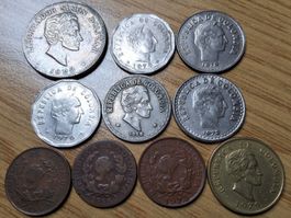 Kolumbien-Super-Lot 5, 20, 25, 50 Centavos 1956/1979, 10 St.