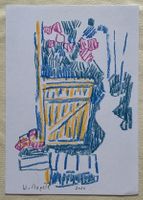 Walter Ropélé Original Fettkreide/Papier 20x15cm handsign.