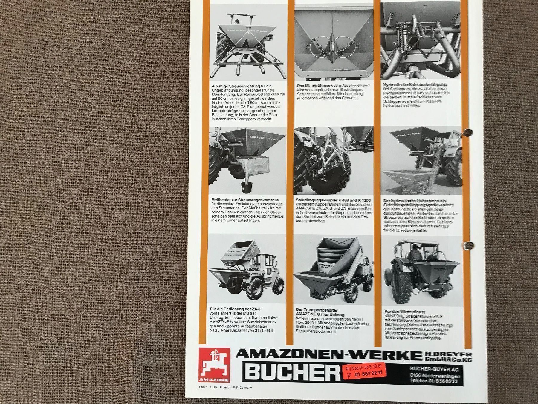 Trattori: Amazone Bucher Prospekt – Usato da Balterswil venduto da Jeko1967 3