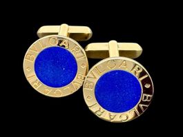 Bulgari Manschettenknöpfe Lapislazuli 18k GG *S1633