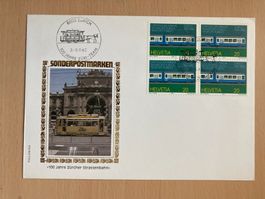 Schweiz 1982 Sonderstempel 100 J. ZÜRI-TRAM+Marke 4er-Block