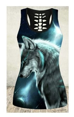 Wolf Tank Top mit Rückenausschnitt, Grösse XXL, Neu