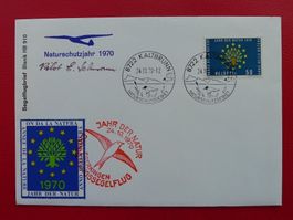 1979 Segelflugpost, mit Unterschrift des Piloten +Vignette