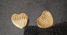 Boucles d'oreilles vintage coeur doré❤️- Look rétro chic!