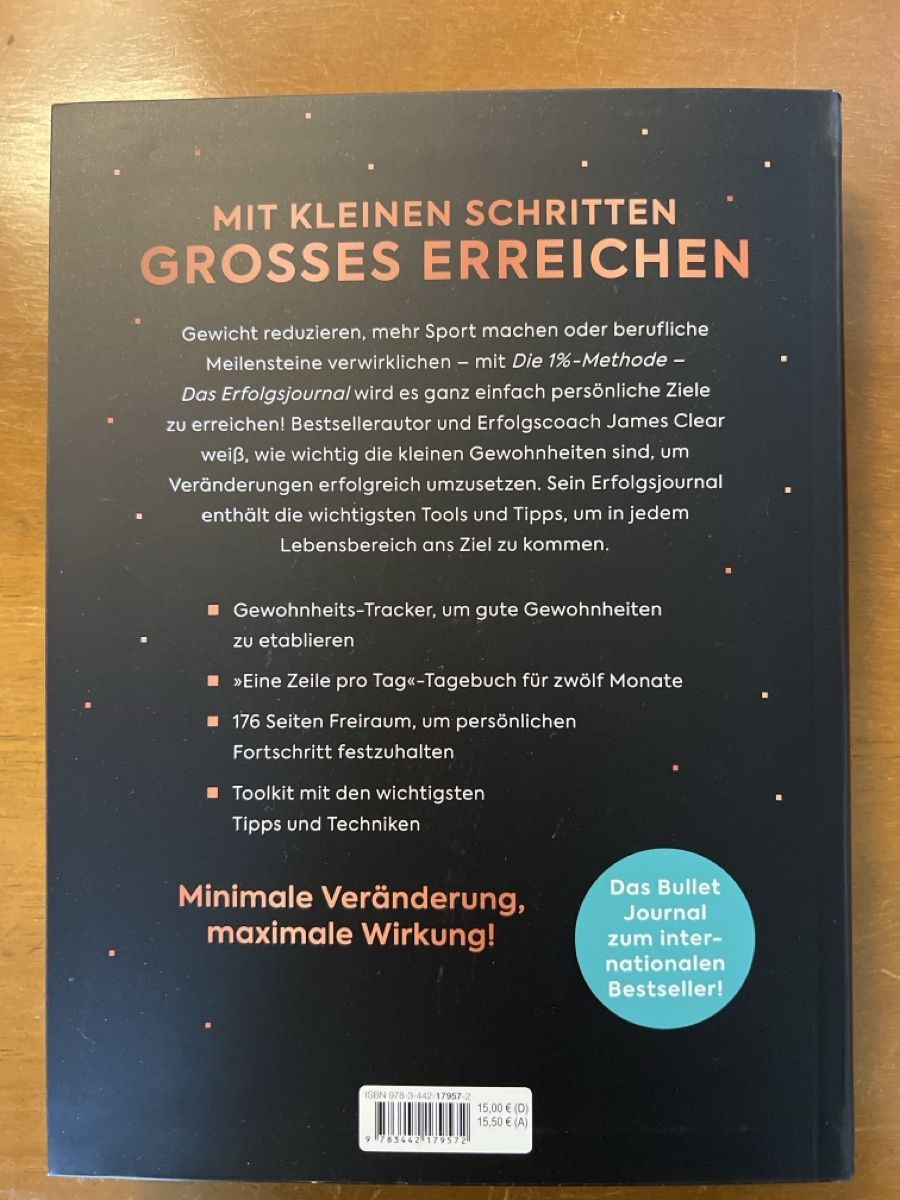 Libri: Die 1% Methode Das Erfolgsjournal James Clear neu – Nuovo (secondo la descrizione) da Winterthur venduto da Divns 1