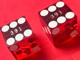 Las Vegas Casino Würfel (Paar)  Nr. 391 Farbe ROT