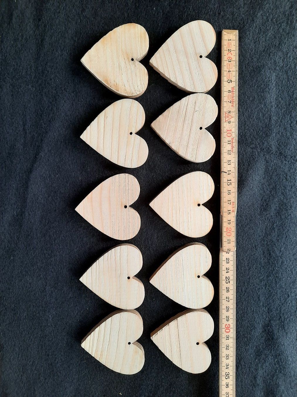 Articoli in legno: 10  Stk. Deko Herzen Holz mittel gross – Nuovo (secondo la descrizione) da Widnau venduto da Crewo 3