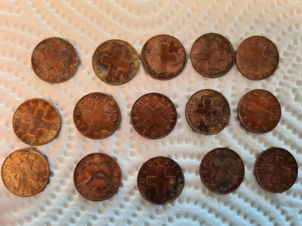 Tutti le monete: 15x 1 Räppler von 1958 – Usato da Zell LU venduto da Jamaila