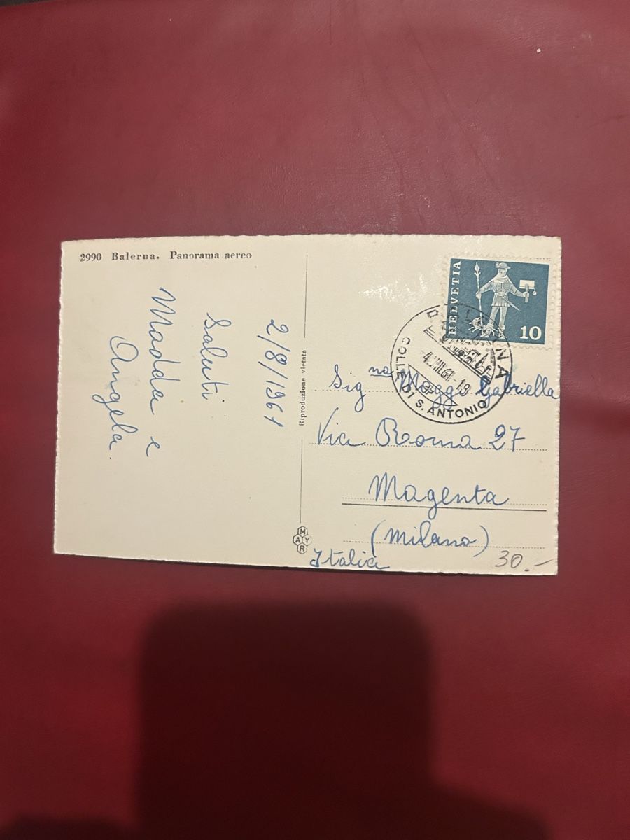 Cartoline postali: Balerna 1961 – Usato da Breganzona venduto da Milesbo 1