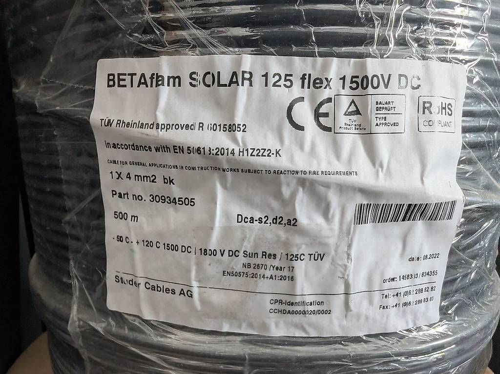 Cavi: Solarkabel 1x4mm² BETAflam SOLAR 125 flex – Usato da Rafz venduto da SandroRo92