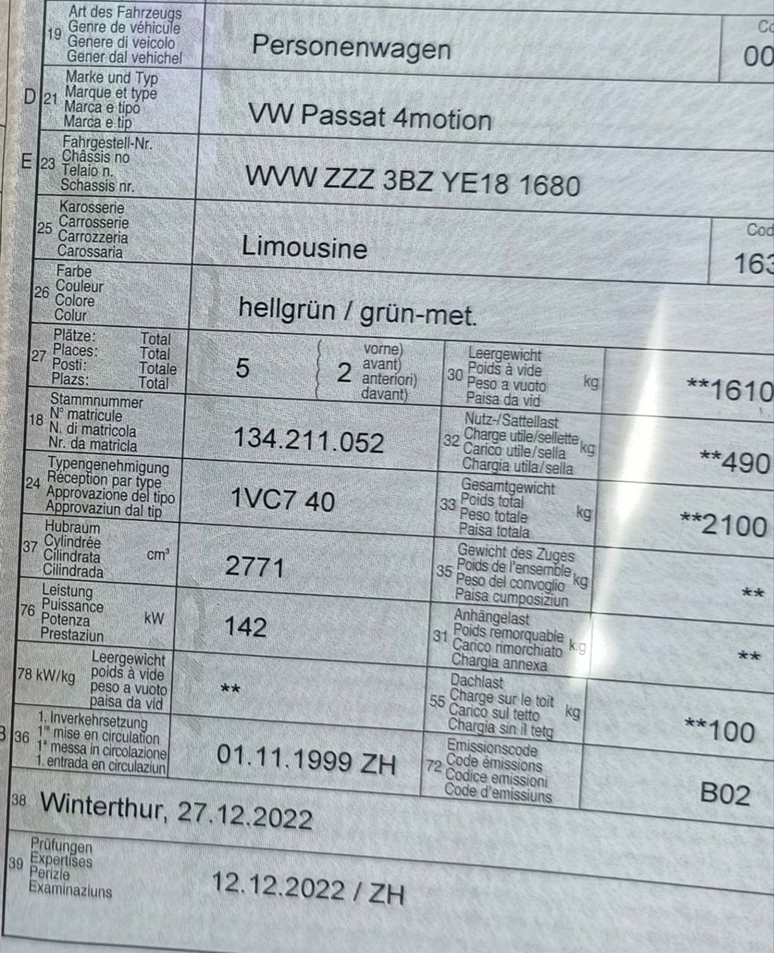 VW Automobili: VW Passat – Usato da Aadorf venduto da schampi6 4