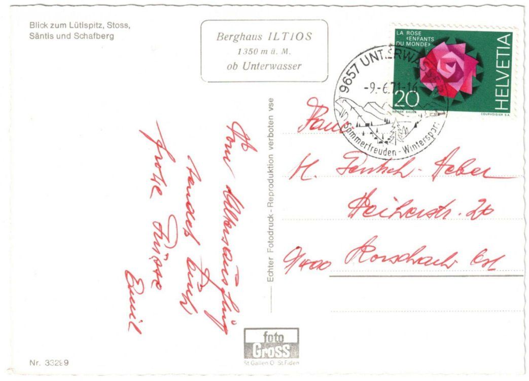 Cartoline postali: Unterwasser - Standseilbahn Iltios – Usato da Binningen venduto da Mountainrider 1