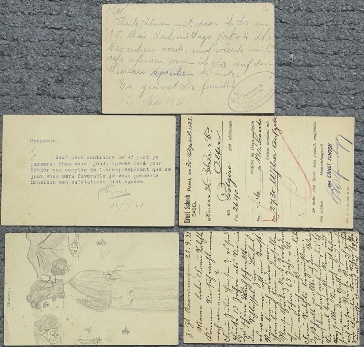Cartes postales: Konvolut 5 Postkarten Schweiz gebraucht – D'occasion à birsfelden par tim0444 1
