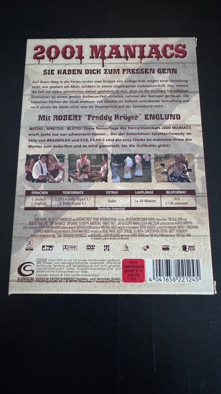 Tutti i DVDs: 2001 Maniacs Film DVD – Usato da Wolfhausen venduto da ResalePoint 1