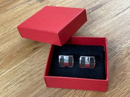 NEU! Manschettenknöpfe, Cuff, schwarz-silber