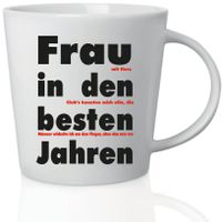 Lustige Kaffeetasse "Frau in den besten Jahren"