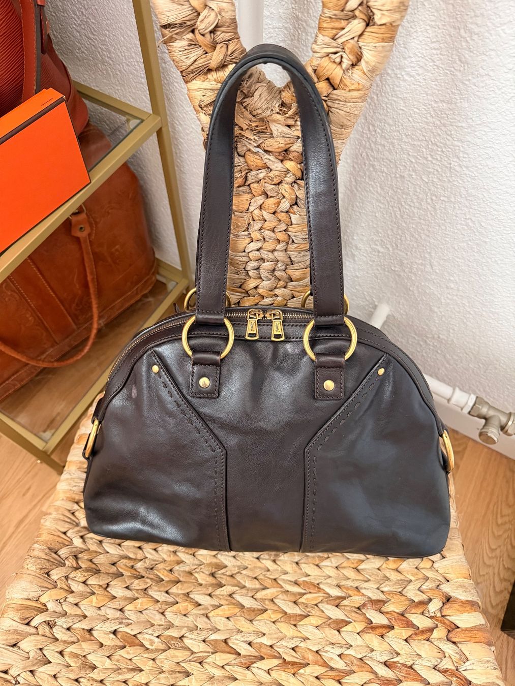 Saint Laurent Borse da donna: Yves Saint Laurant Muse Leder Handtasche – Usato da Samstagern venduto da flowergirlshop 3