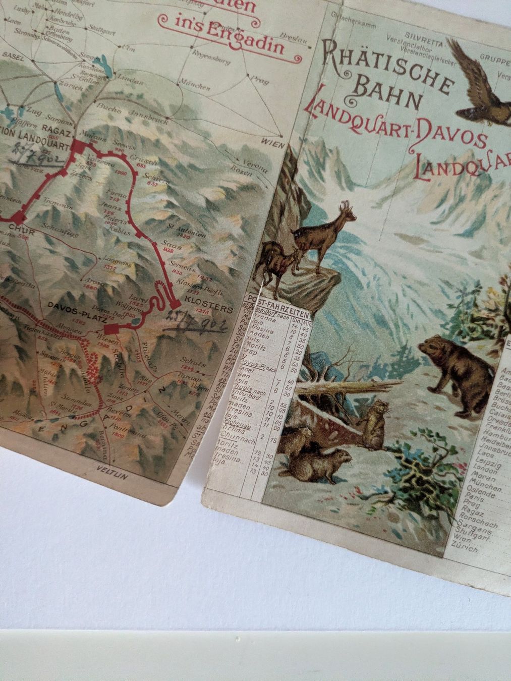 Documenti: PROSPEKT "FAHRPLAN RHÄTISCHE BAHN SOMMER 1902" – Usato da St. Gallen venduto da modernetc 3