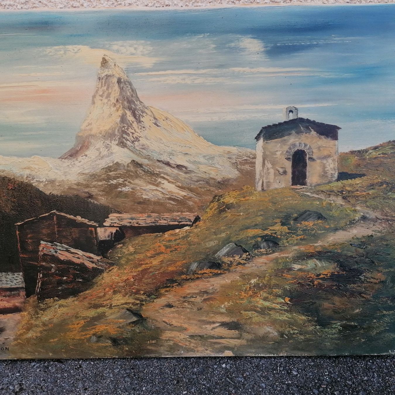 Dipinti: ZERMATT. Chapelle de Findeln con Cervino – Usato da Mendrisio venduto da Accamuta 1