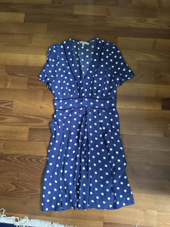 Kleid Claudie Pierlot blau gepunktet Groesse 38 blau