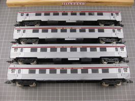 4x Lima SNCF TEE Wagen mit KK, ohne OVP, H0, DC, bebastelt