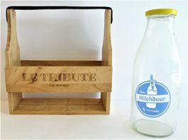 "Milch"-Flaschenhalter Holz (Ohne Flasche)