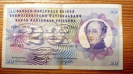 Billet de banque suisse - CHF 20.-, 9 avril 1976