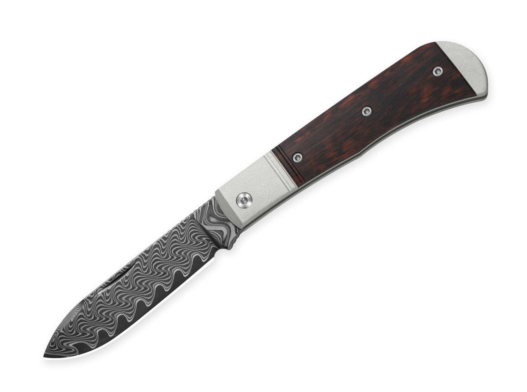 Accessori: Kizer Trestle D Damascus Aluminum & Leopard Wood – Nuovo e nell'imballaggio originale da Aadorf venduto da musur68
