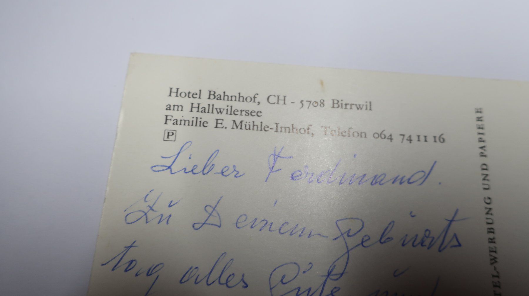 Ansichtskarten: Hotel Bahnhof Birrwil am Halwilersee – Gebraucht aus Cormoret von Pascalll2001 4