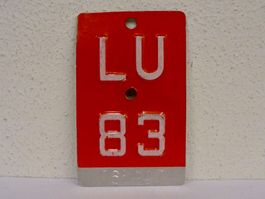 LU 83 VELONUMMER - FAHRRADSCHILD