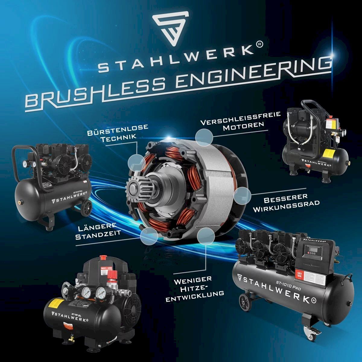 Compressori: STAHLWERK ST-1510 Pro Kompressor 10 bar – Nuovo e nell'imballaggio originale da Bottighofen venduto da zaap 4