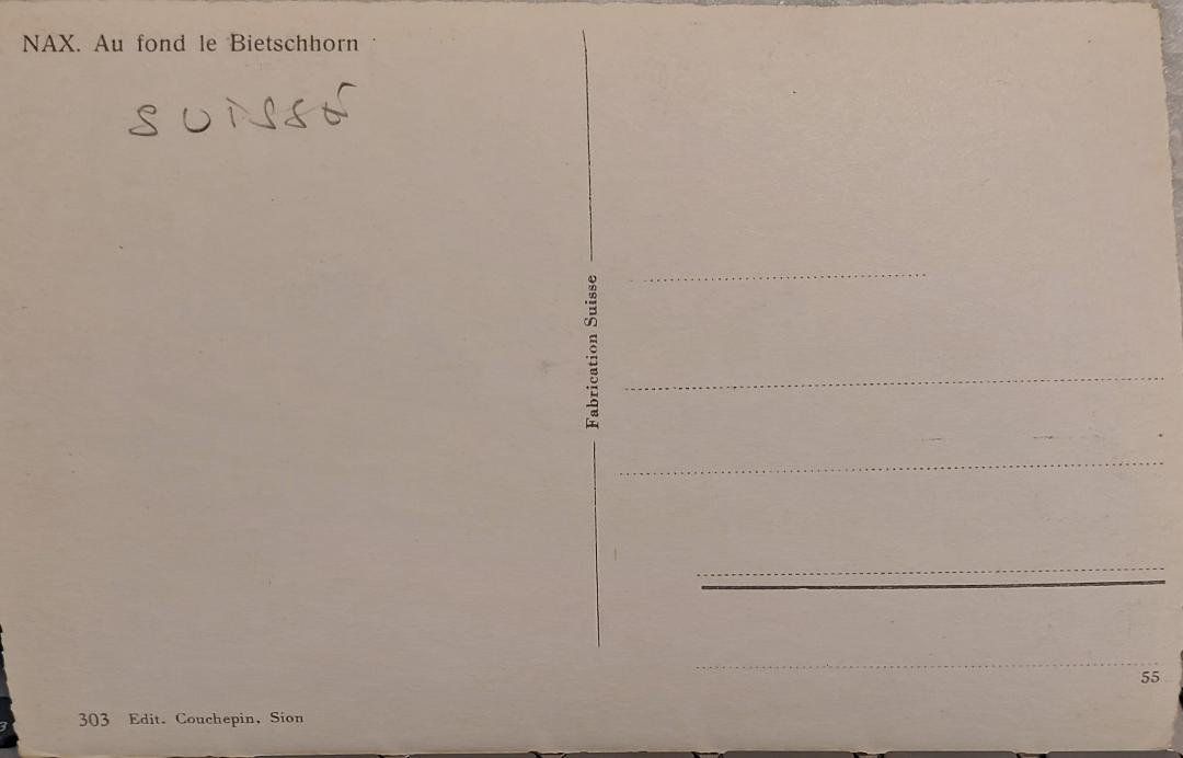 Cartoline postali: NAX & le Bietschhorn – Usato da Delémont venduto da Domdom1 1