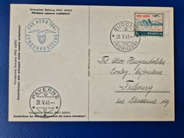 Postkarte Sonderpostflug Pro Aero 1941 Buochs nach Payerne