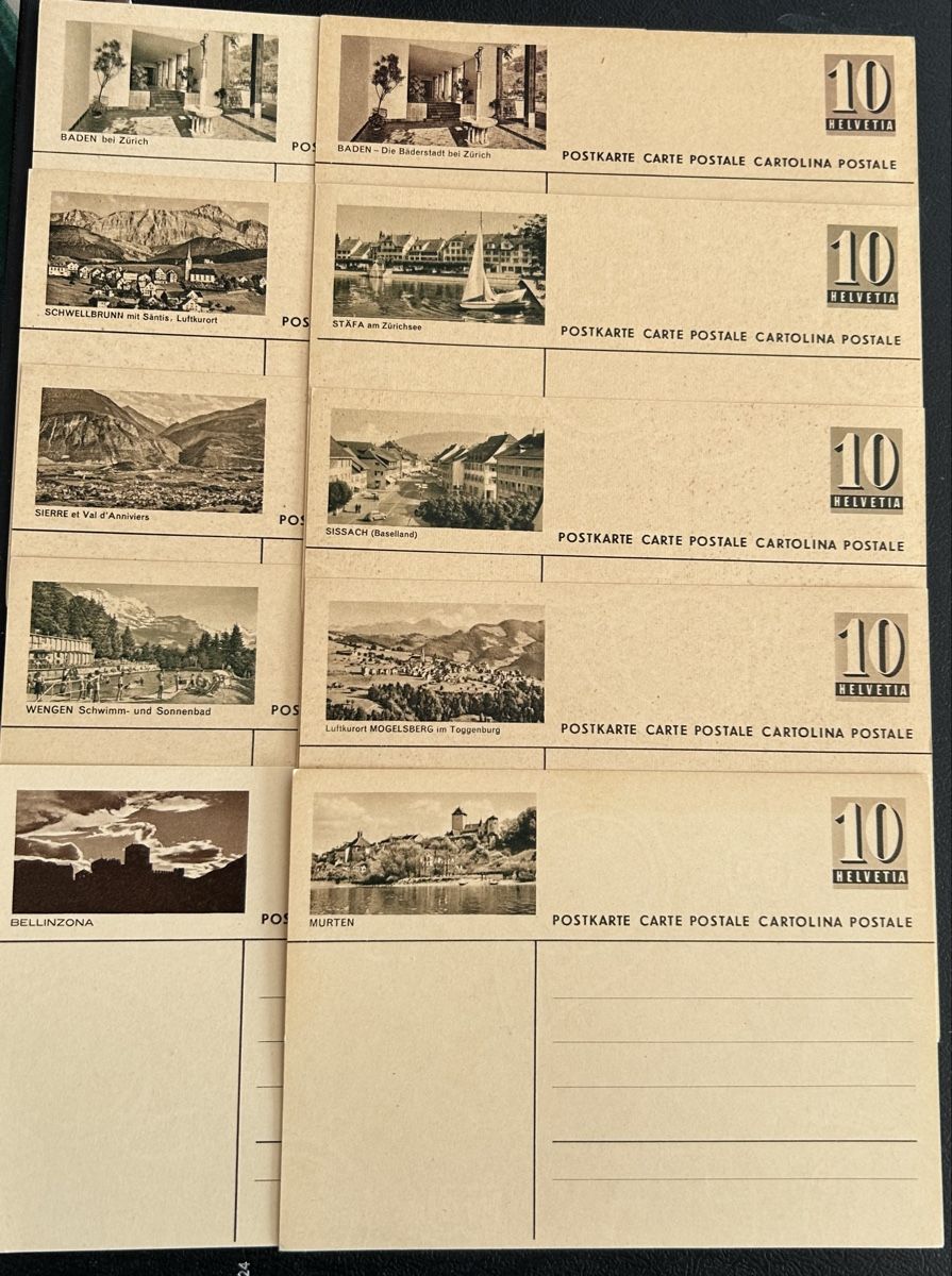 Tous les timbres: 10 Bildpostkarten 10Rp brauntöne Postfrisch  – D'occasion à Horw par Tellbub