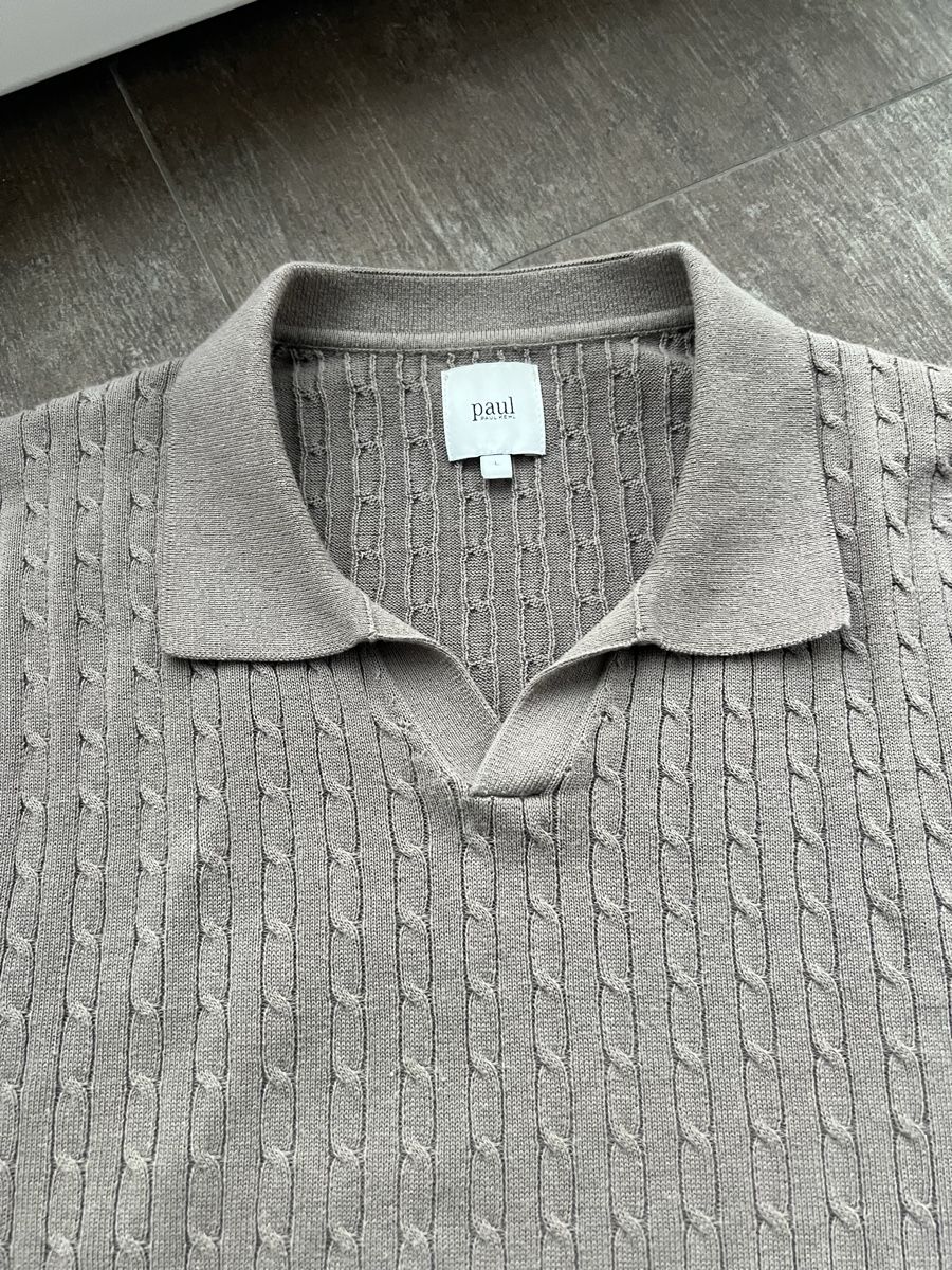 Magliette Polo: Strickpoloshirt Paul Kabelmuster Gr. L Kurzarmpullover – Usato da Gutenswil venduto da Freetibet1 2