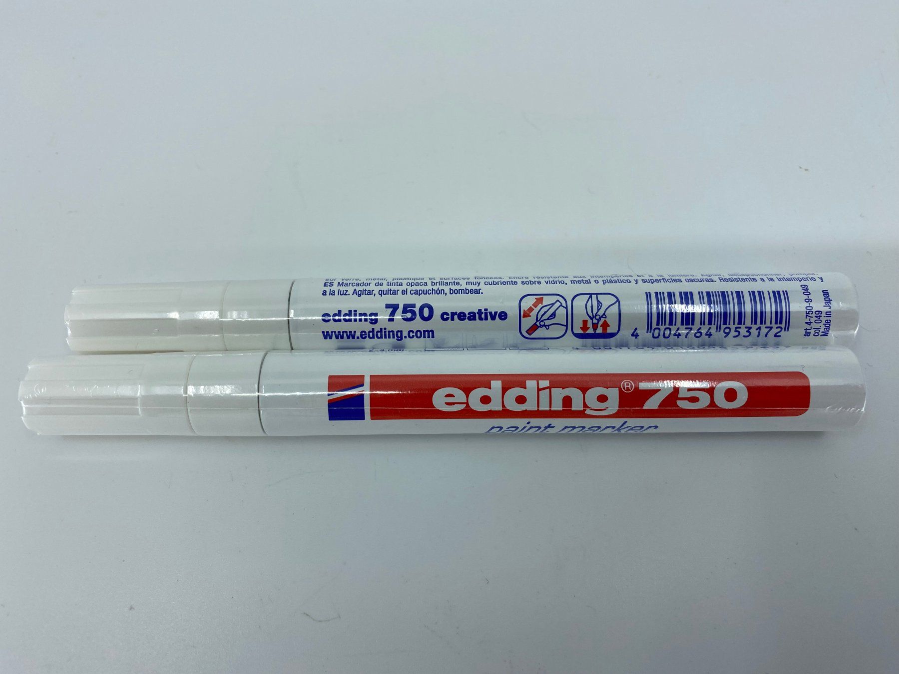 Edding Penna & Evidenziatori: 2x edding 750 Marker - Weiss – Nuovo e nell'imballaggio originale da Langwiesen venduto da Restposten-24