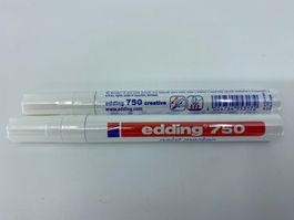 2x edding 750 Marker - Weiss